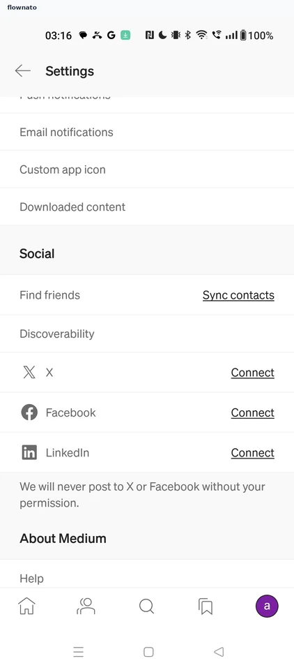 Medium: Settings