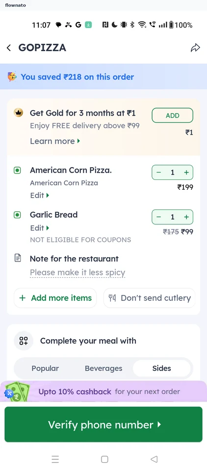 Zomato: Cart