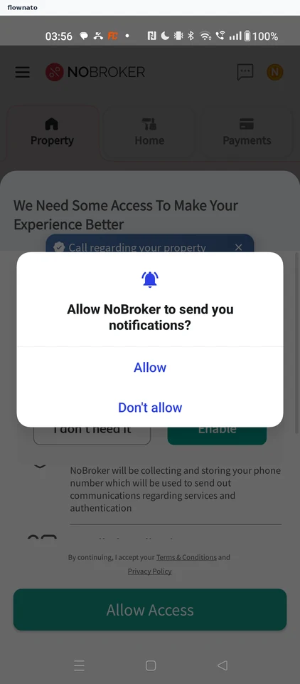 NoBroker: Decline notifications