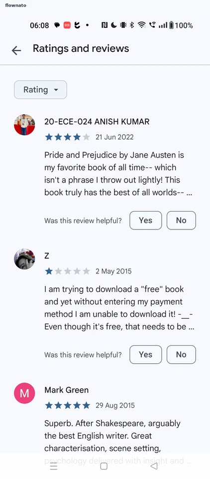 Google Play Books: Ratings and reviews