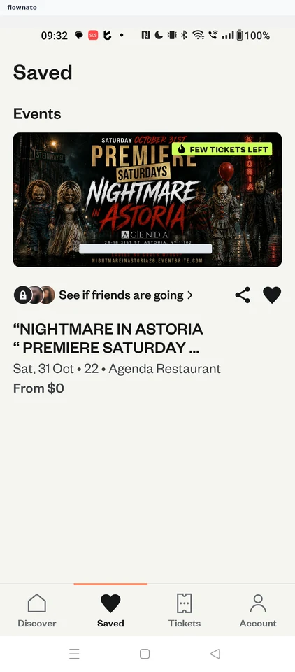 Eventbrite: Saved