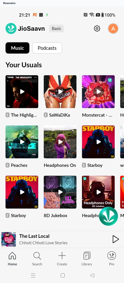 JioSaavn: Home opens