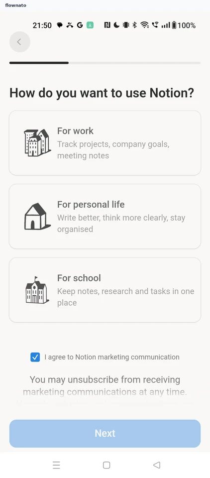Notion: Use case picker