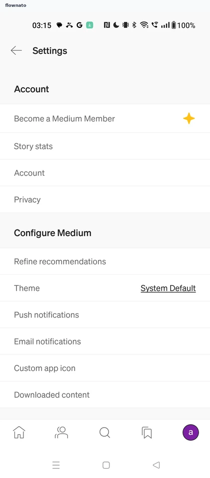 Medium: Settings