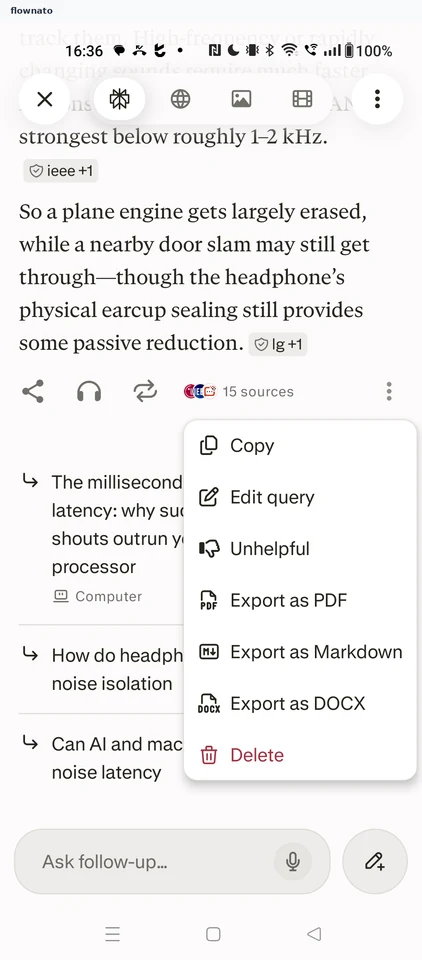 Perplexity: Answer options