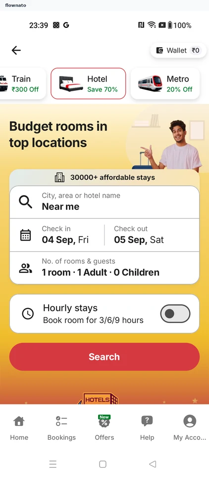 redBus: Start a hotel search