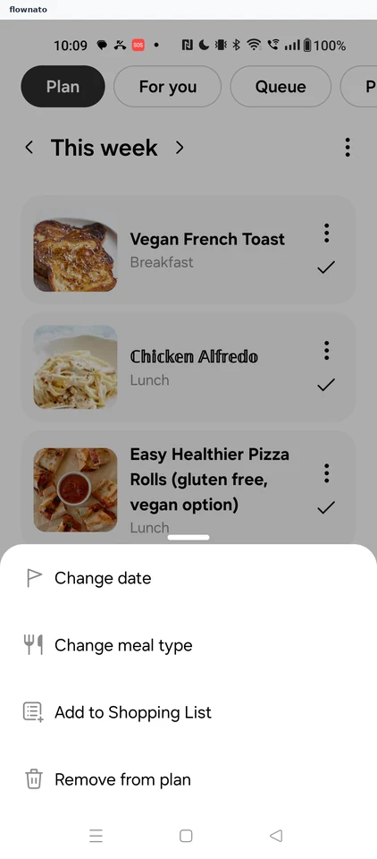 Samsung Food: Meal options