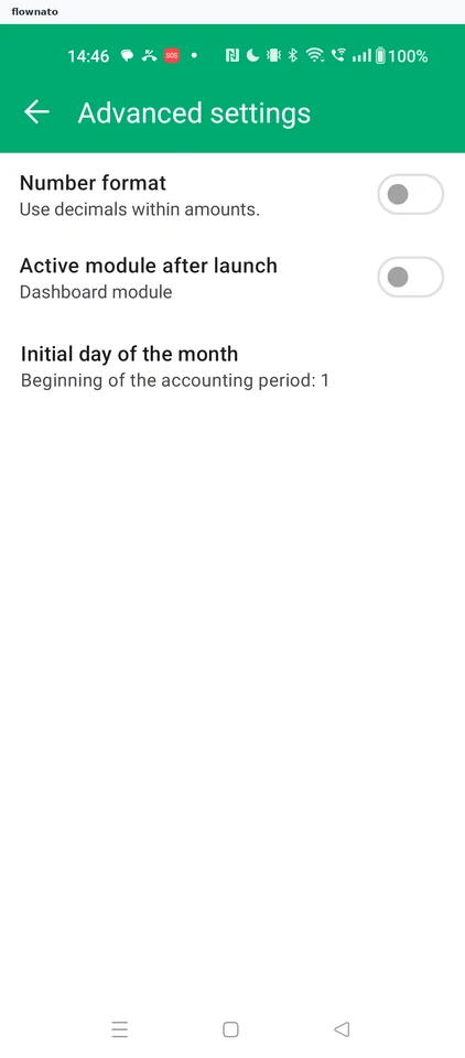 Wallet: Advanced settings