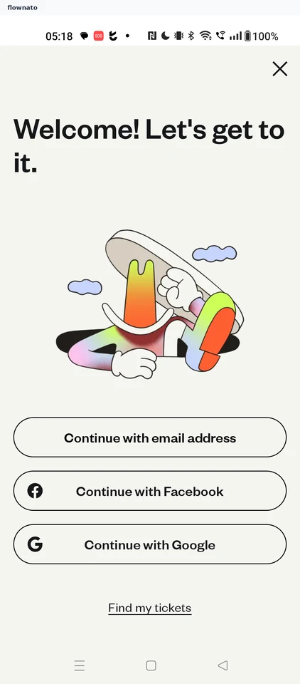 Eventbrite: Sign-in options