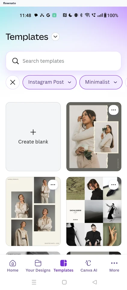 Canva: See minimalist templates