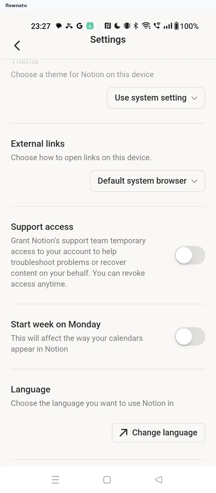 Notion: Settings