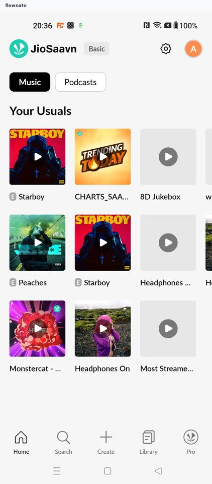 JioSaavn: Home