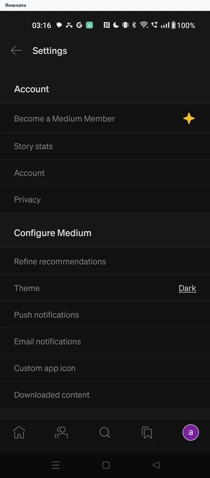 Medium: Dark theme applied