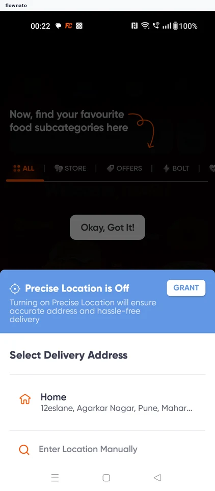 Swiggy Delivery address picker