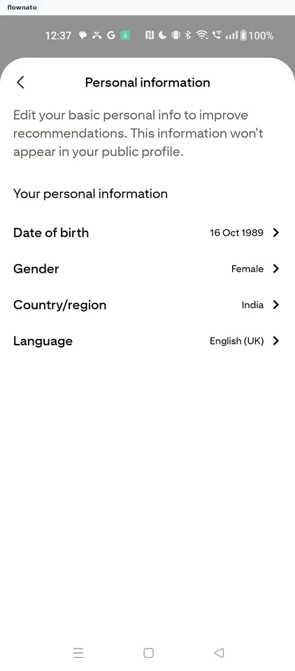Pinterest: Personal information