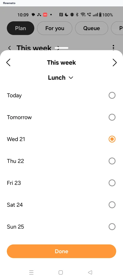 Samsung Food: Change date picker