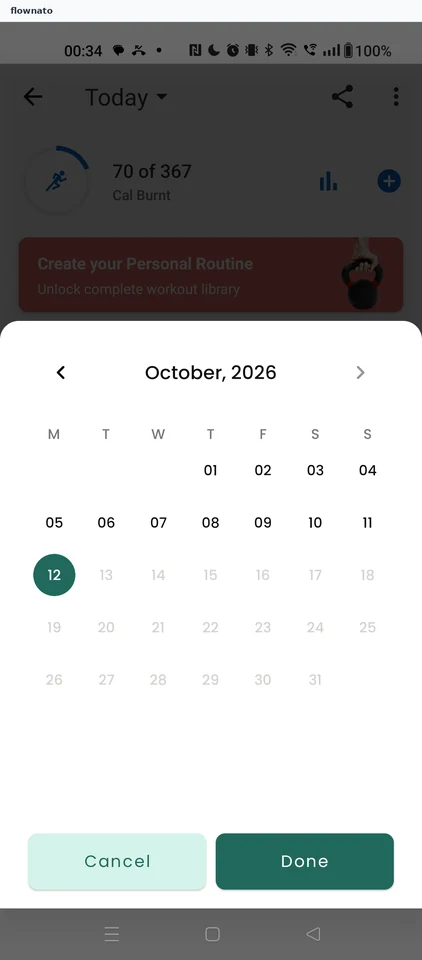Healthify: Calendar picker