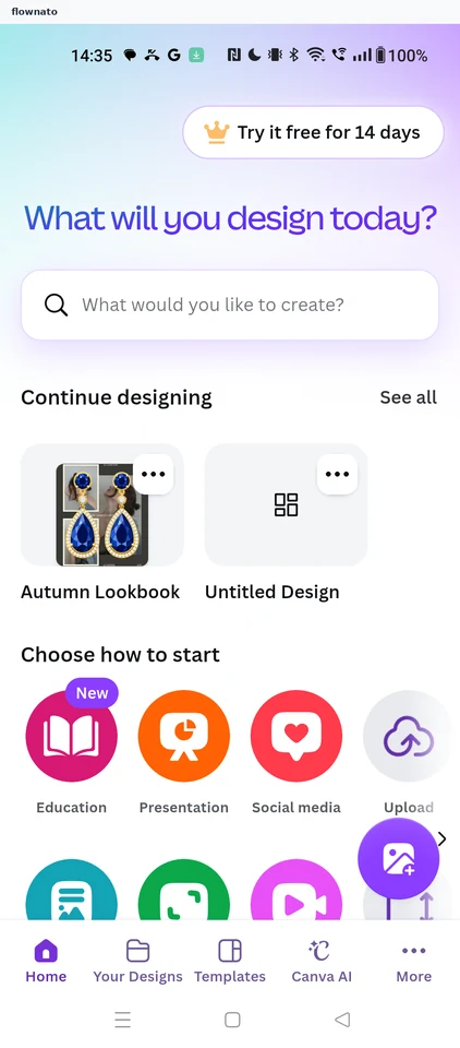 Canva: Open Canva AI from Home