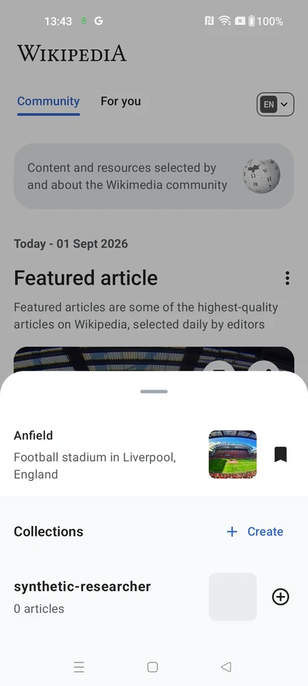 Wikipedia: Add to a collection