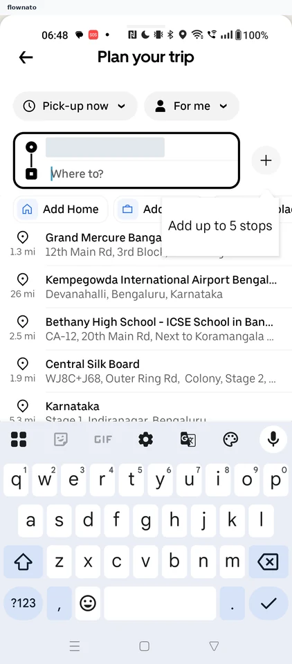 Uber: Plan your trip