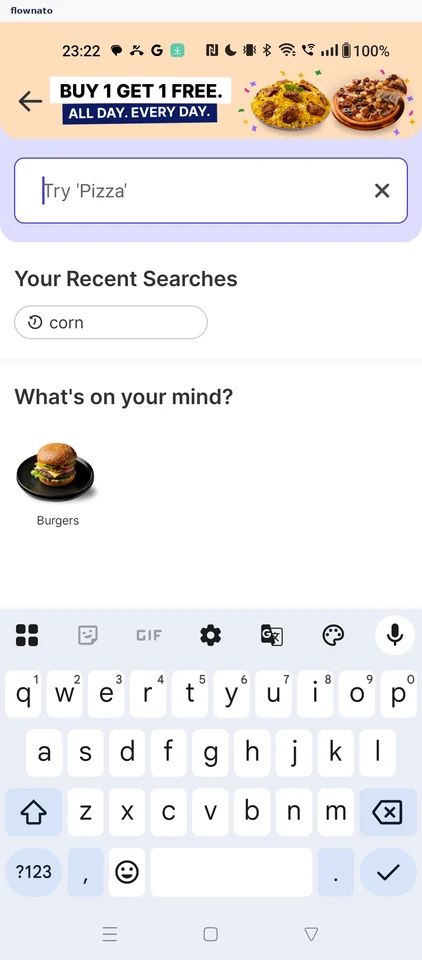 EatSure: Search screen