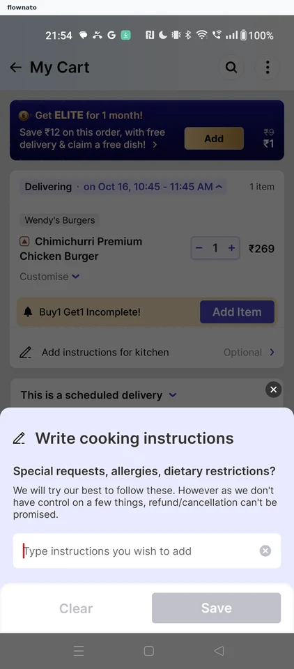 EatSure: Write cooking instructions