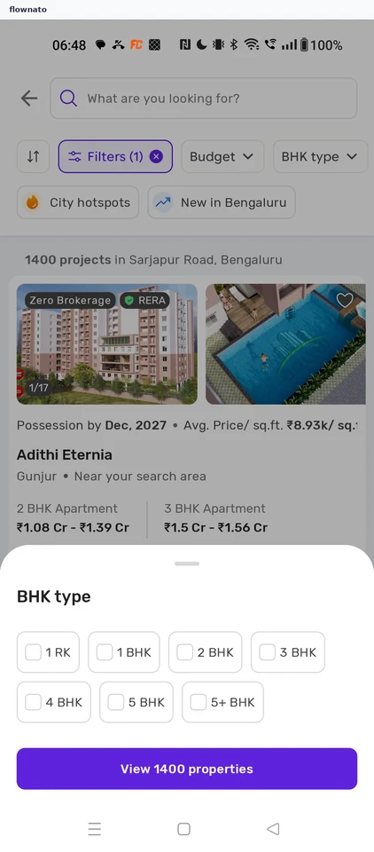 Housing: BHK type sheet