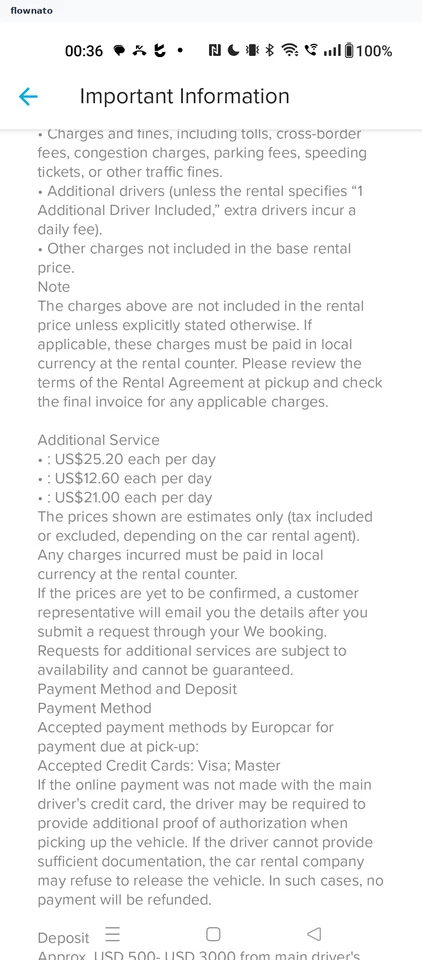 Hopper: Rental terms