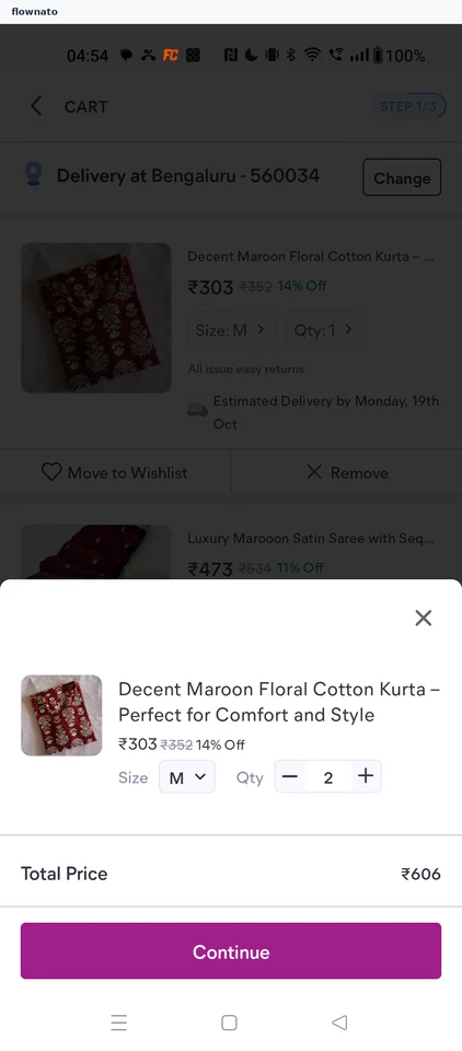 Quantity set to 2