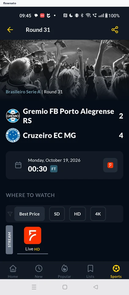 JustWatch: Match detail