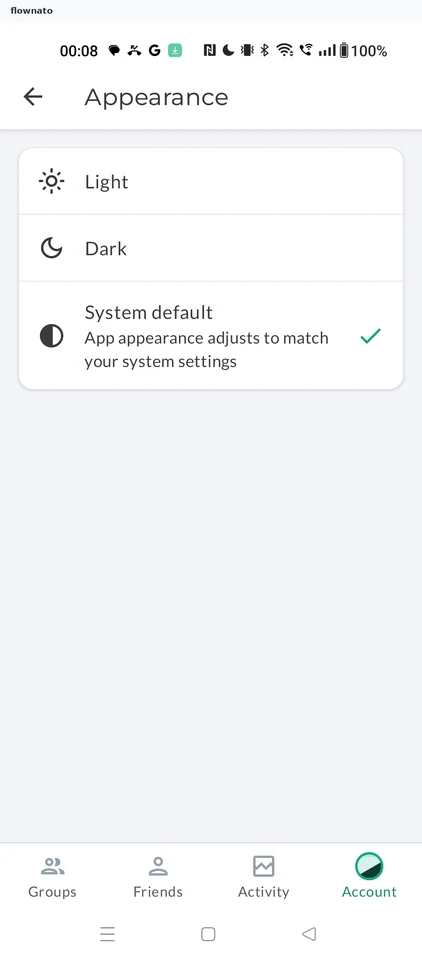 Splitwise: Theme options