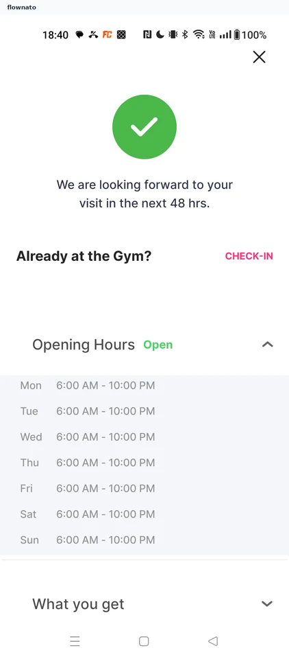 cult.fit: Walk-in confirmation