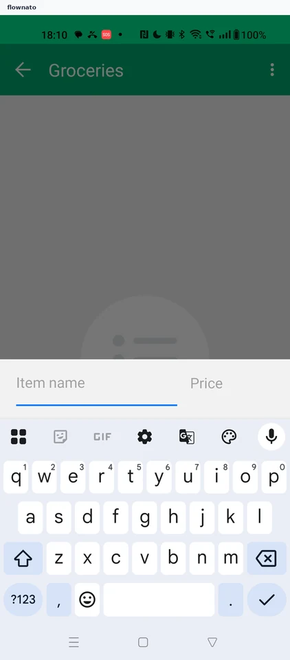 Wallet: Shopping list