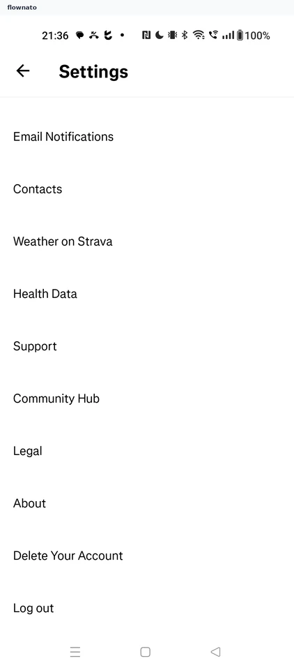Strava: Settings