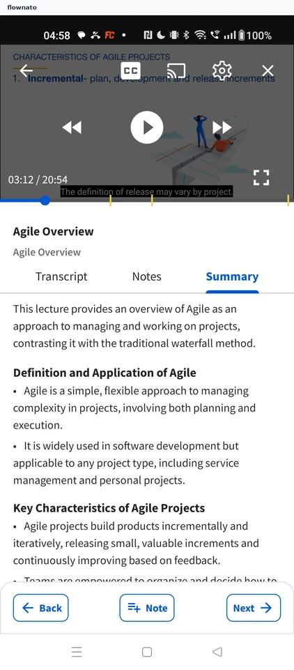 Coursera: Open the Notes tab