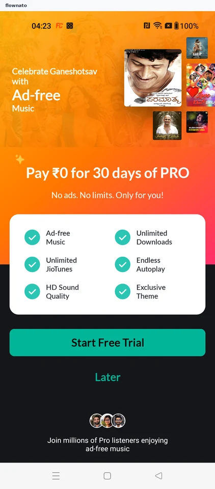 JioSaavn: Continue on the free tier