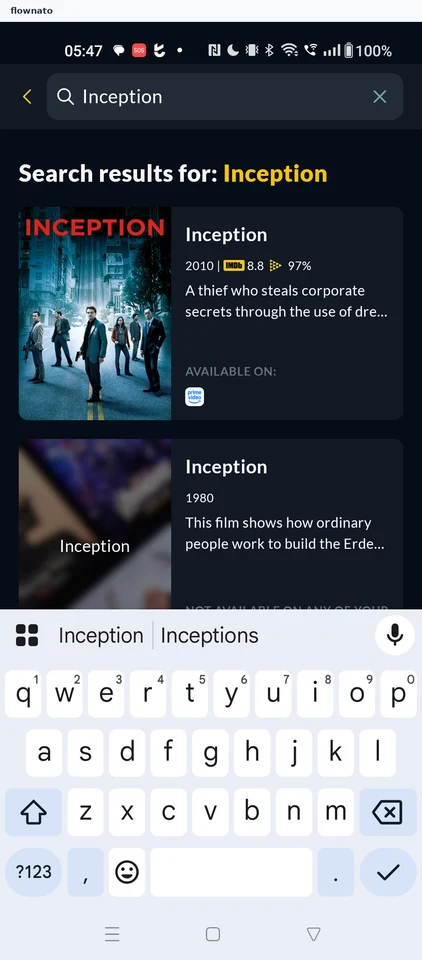 JustWatch: Search results