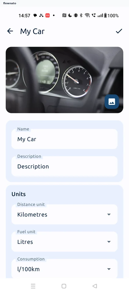 Fuelio: Edit vehicle