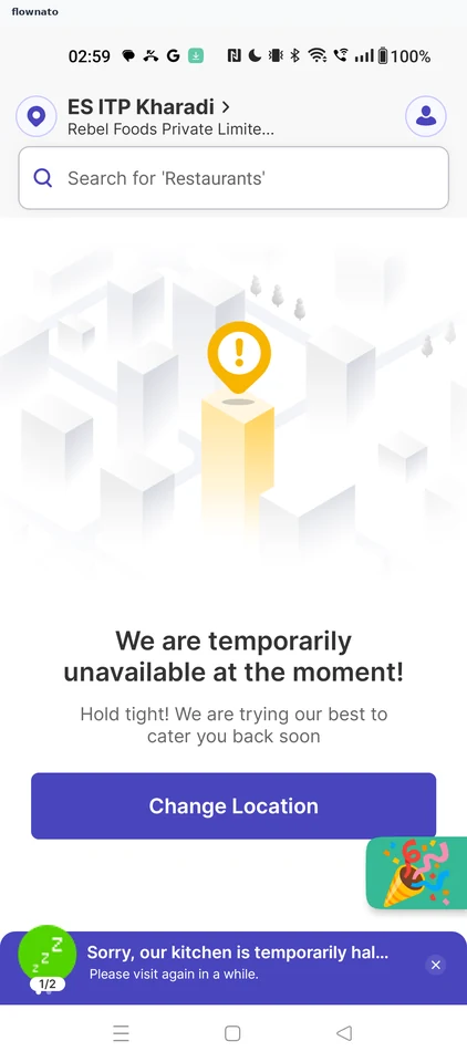 EatSure: Store unavailable