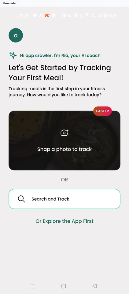 Healthify: Start tracking a meal