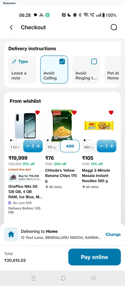 JioMart: Option ticked