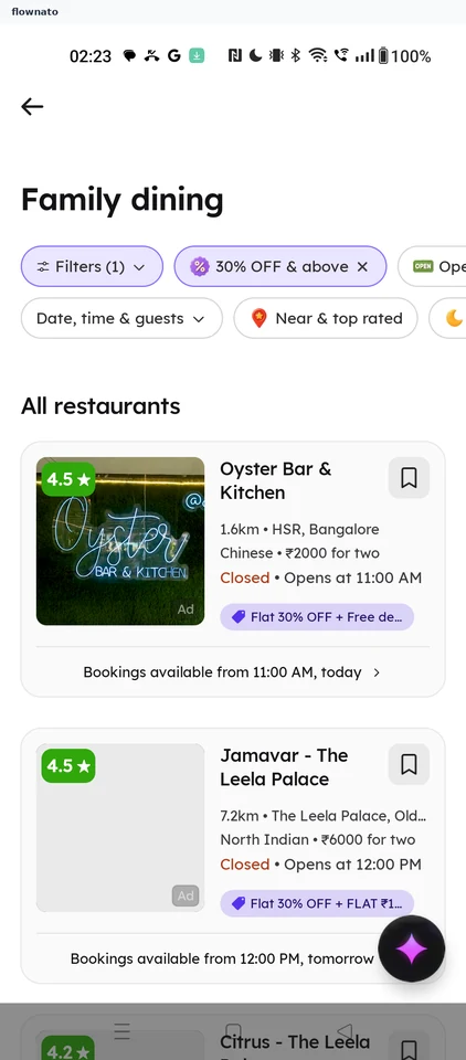 Zomato: Offer filter applied