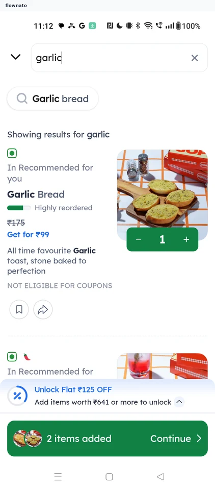 Zomato: Search within restaurant