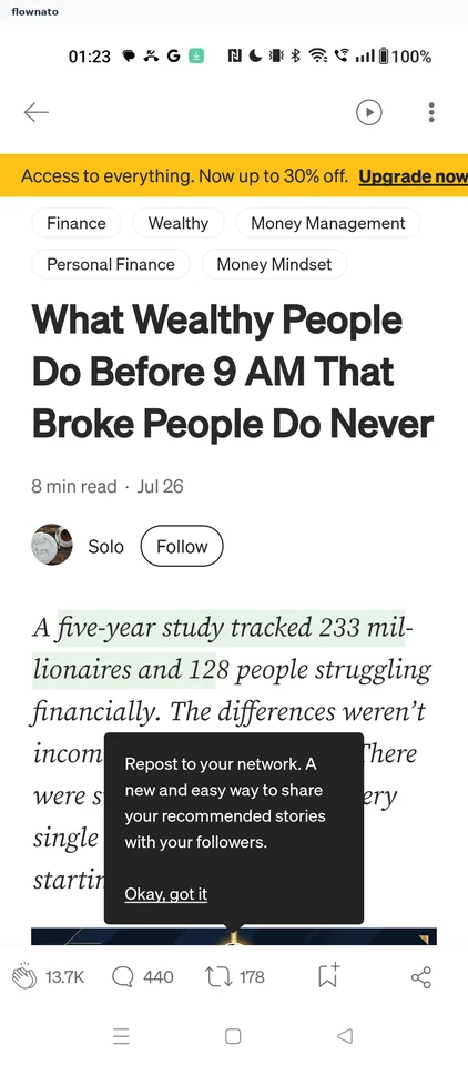 Medium: Story opens with a tip