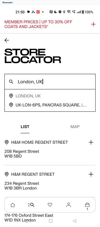 H&M: Store locator