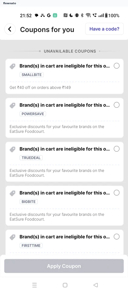 EatSure: Coupons for you