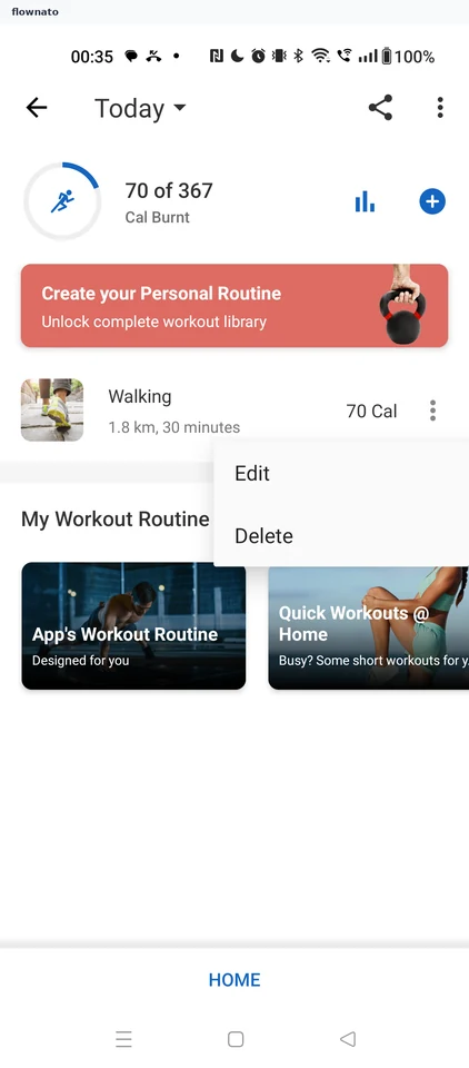 Healthify: Entry menu