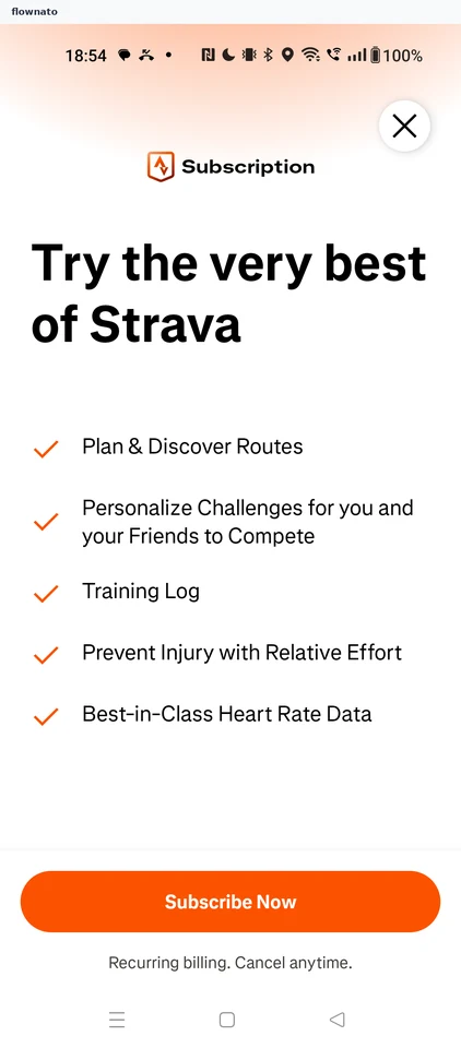Strava: Subscription upsell for a premium feature