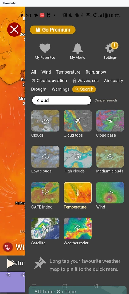 Windy: Menu