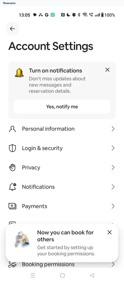 Airbnb: Account Settings